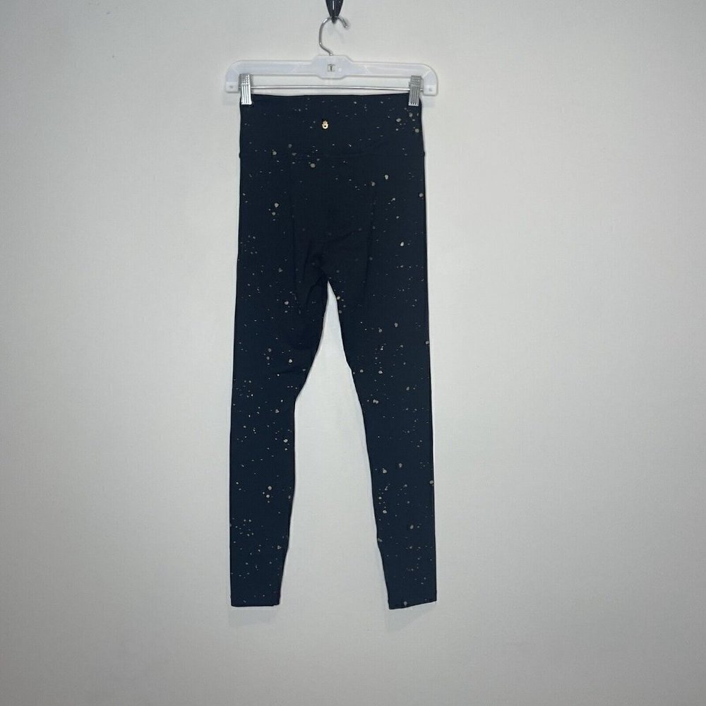 Spiritual Gangster Foil Print Black Gold Paint Splatter Essential Leggings Small - Picture 4 of 9